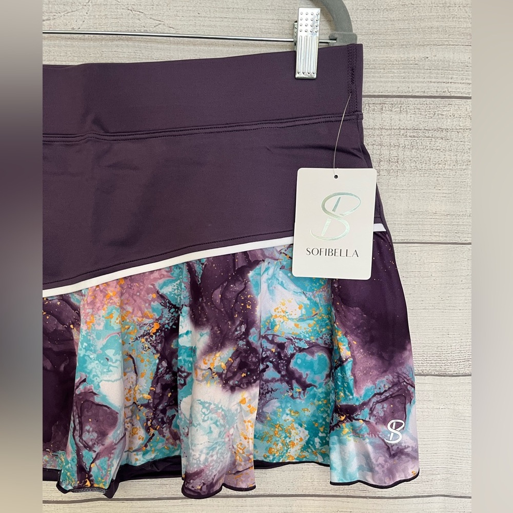 SOFIBELLA | NWT UPF 50 Asymmetrical Print Accent Skort - Picture 4 of 8